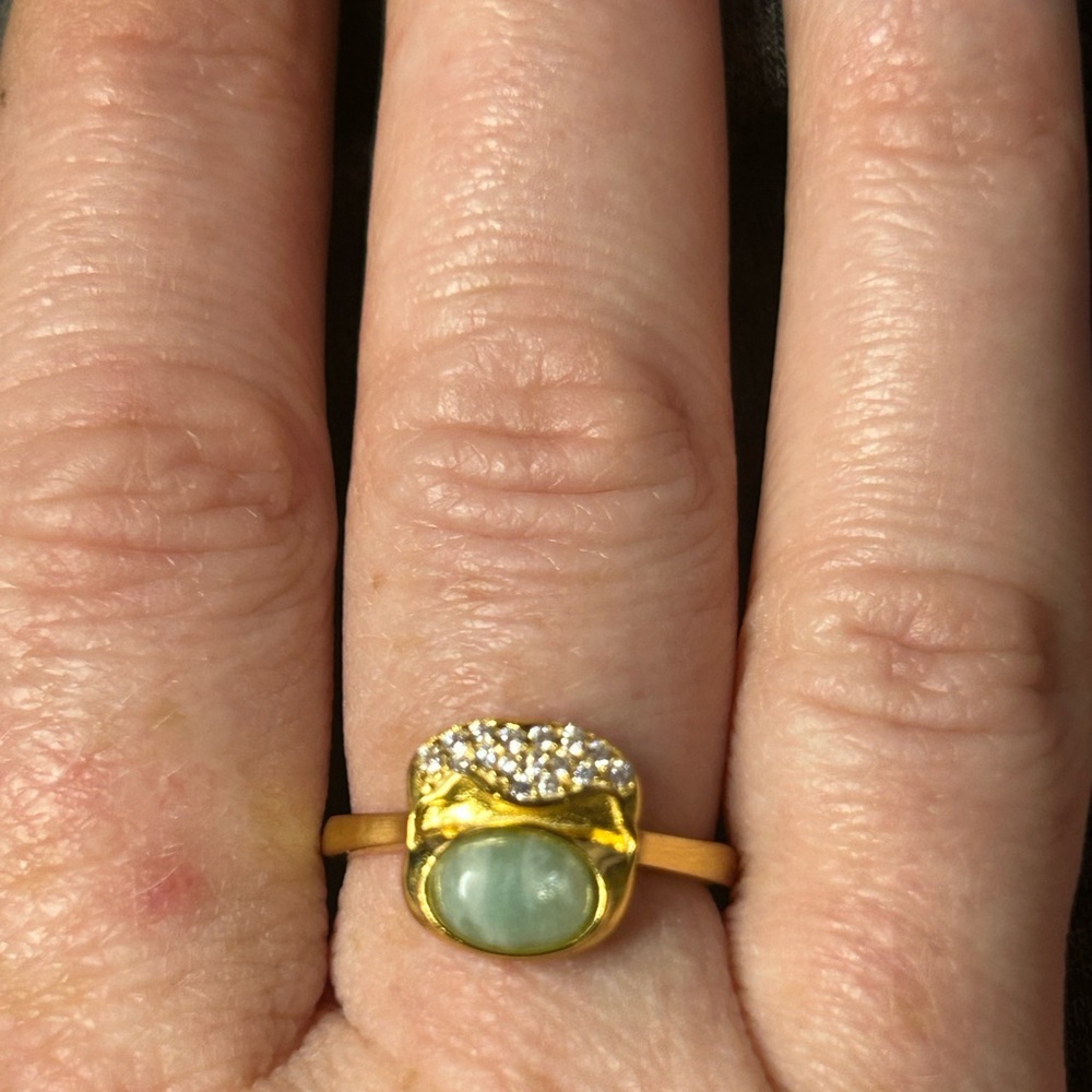 Natural Amazonite Storm Trooper Adjustable Ring